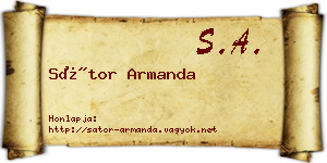 Sátor Armanda névjegykártya